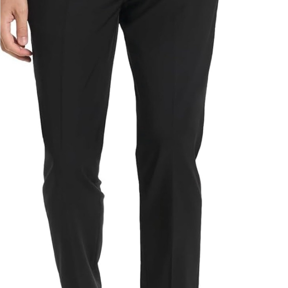Calvin Klein Men's Black Dress Pants Slim Fit Wool
